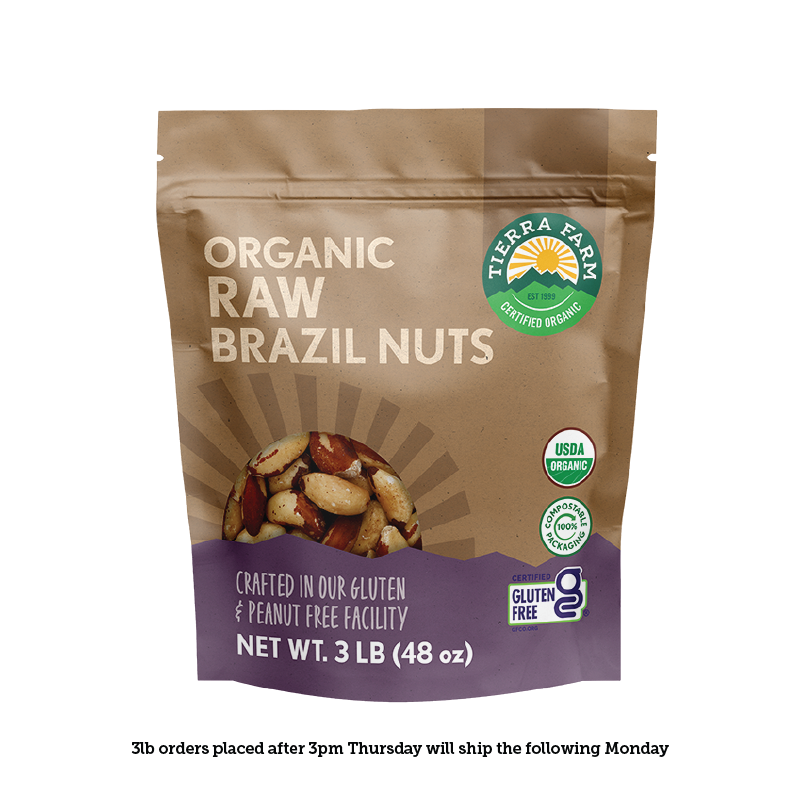Organic Raw Brazil Nuts  Tierra Farm Certified Organic